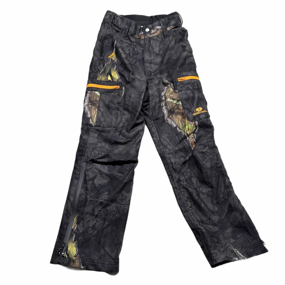 Mossy Oak Kids Camo Hunting Cargo Pants ScentFactor MO Eclipse Black Size Large